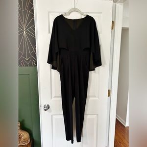 Women Black Batwing Jumpsuit Size XS